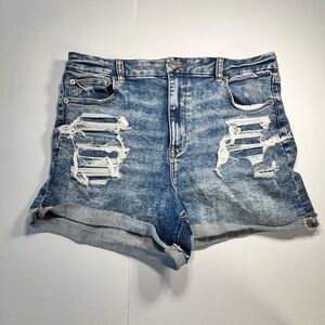 American Eagle Curvy high rise shortie/ next level stretch shorts